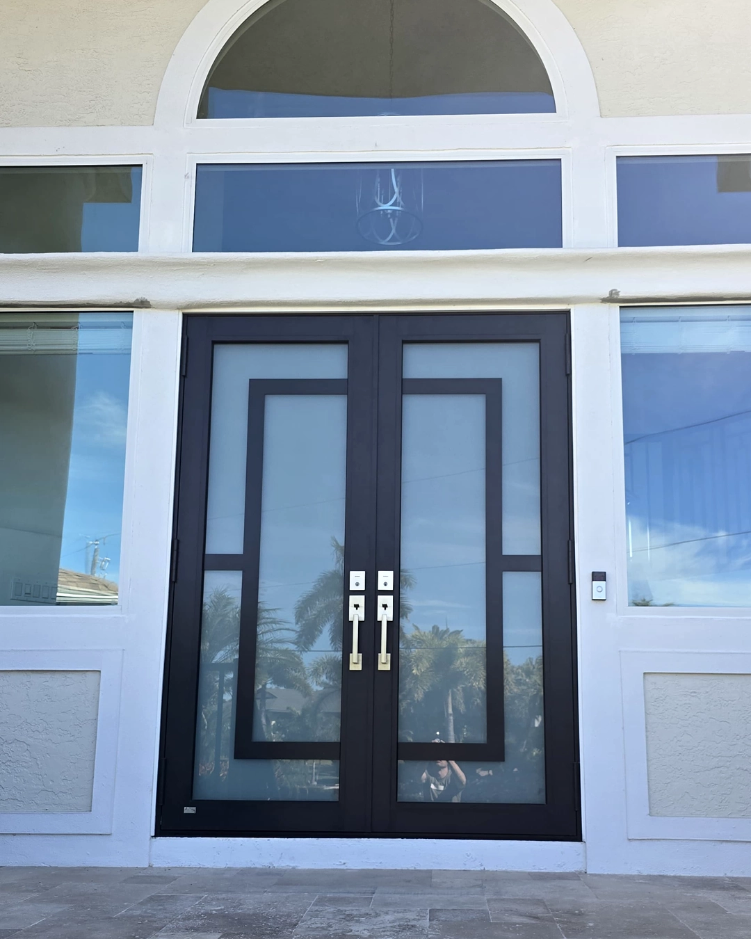 Impact doors installed on a modern Florida home