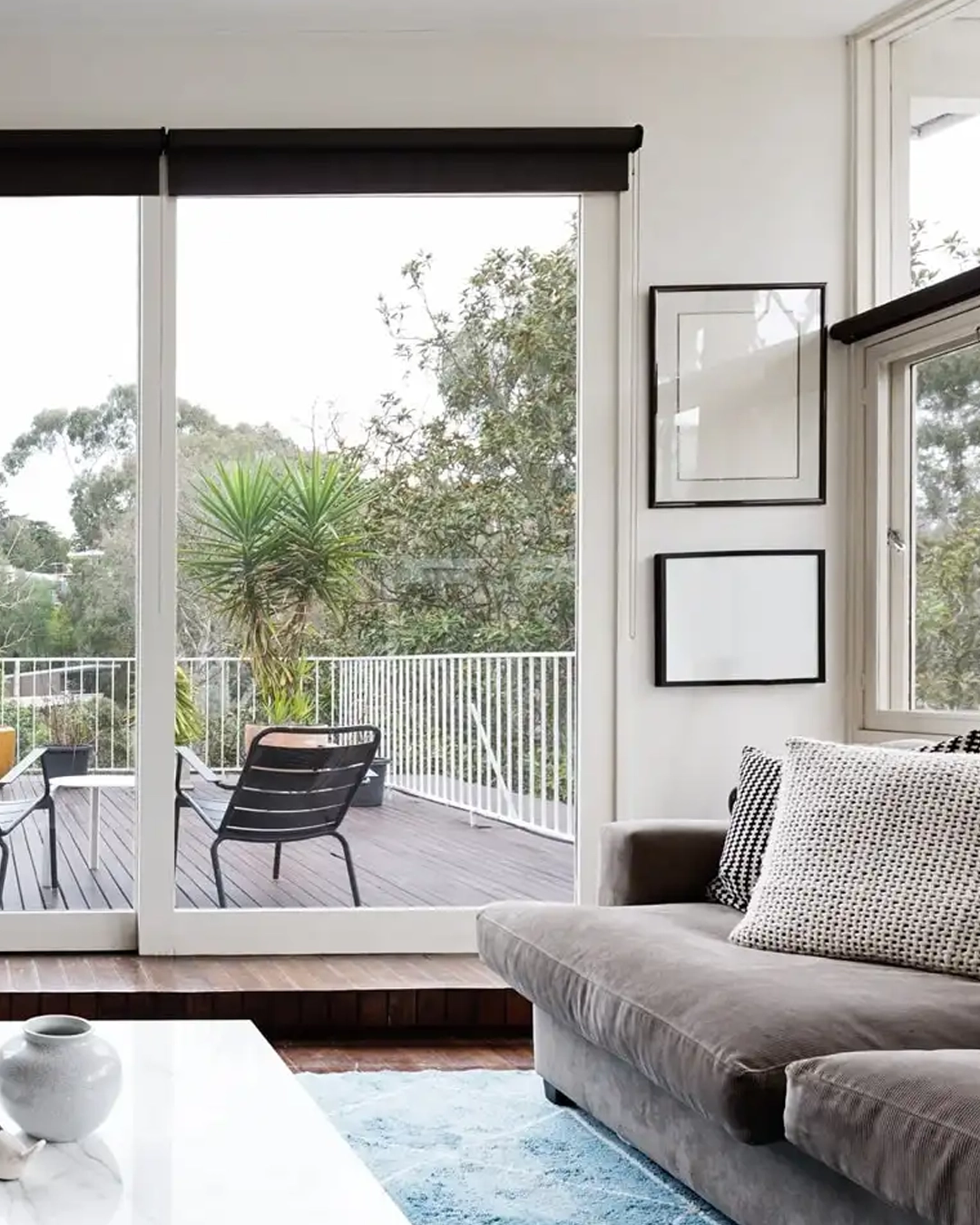 Living and dining areas